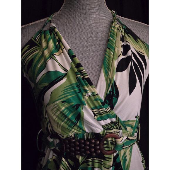 NWT $368 Milly of New York Palm Leaf Pattern Print Halter Dress, Size Small - Picture 2 of 8